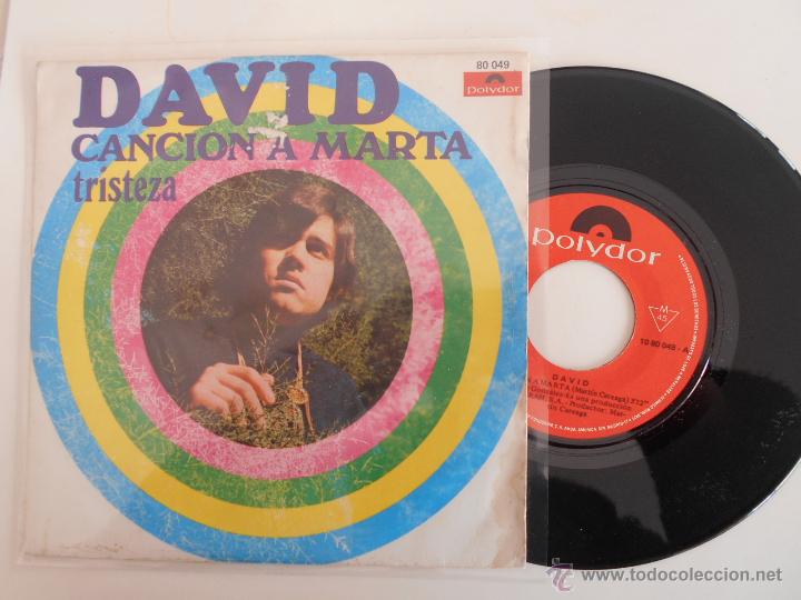Discos de vinilo: DAVID-SINGLE CANCION A MARTA -1969 - Foto 1