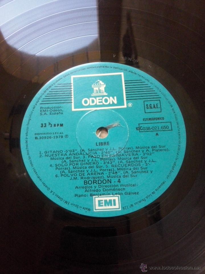 Discos de vinilo: bordon 4- libre- lp emi 1979 promocional - Foto 3
