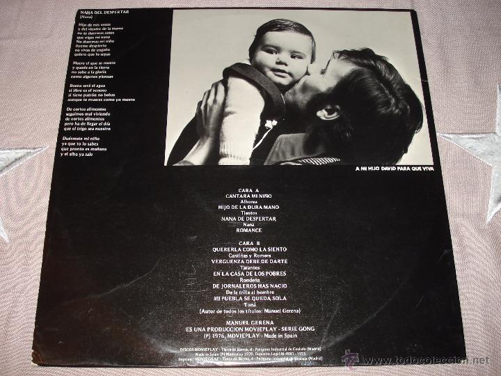 Discos de vinilo: MANUEL GERENA - CANTANDO A LA LIBERTAD - Foto 4