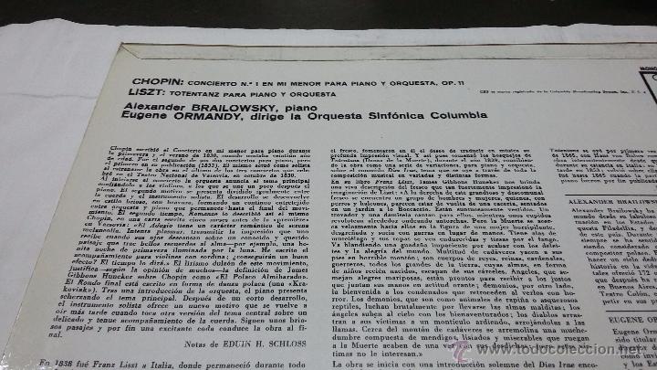 Discos de vinilo: BRAILOWSK-ORQUESTA DE FILADELFIA ORMANDY - CHOPIN - Foto 4