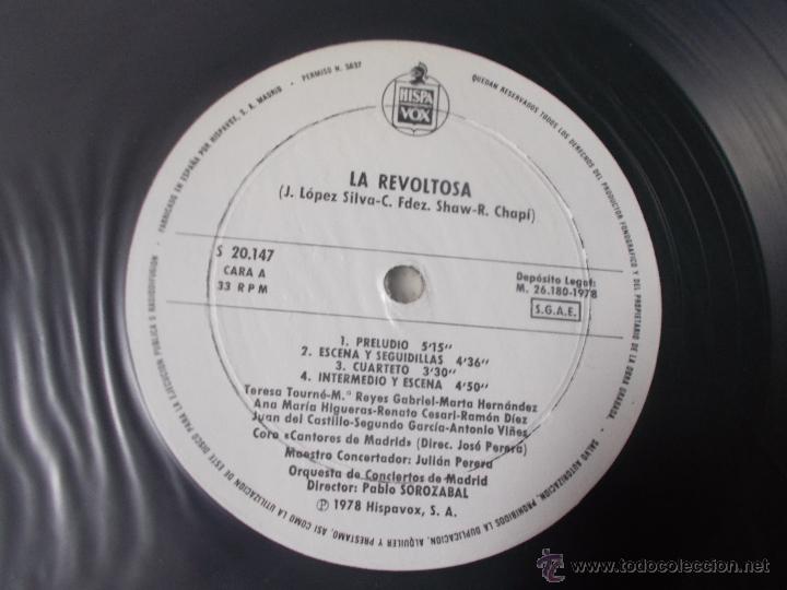Discos de vinilo: LA REVOLTOSA RUPERTO  CHAPI - Foto 2