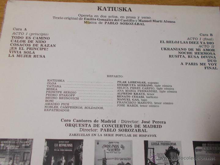 Discos de vinilo: KATIUSKA. PABLO SOROZABAL - Foto 3