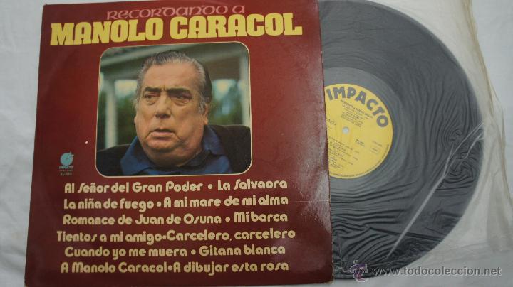 Discos de vinilo: RECORDANDO A MANOLO CARACOL - 1977 - Foto 1