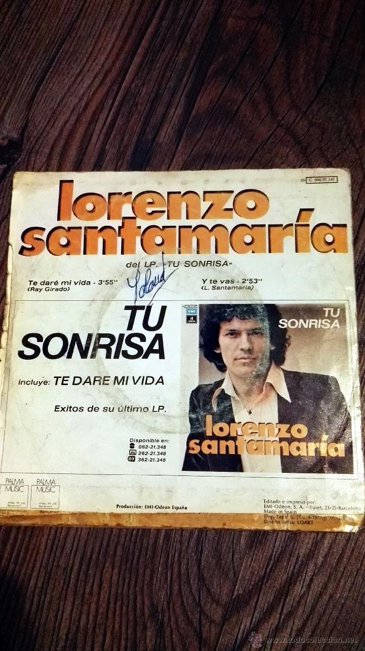 Discos de vinilo: Lorenzo Santamar&iacute;a. Single vinilo. - Foto 2