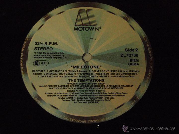 Discos de vinilo: Temptations - Milestone, Germany 1991 Motown - Foto 5