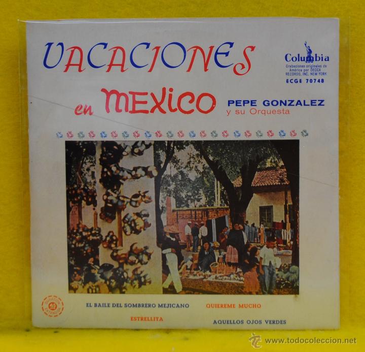 Disques de vinyle: PEPE GONZALEZ Y SU ORQUESTA - EL BAILE DEL SOMBRERO MEJICANO + 3 - EP