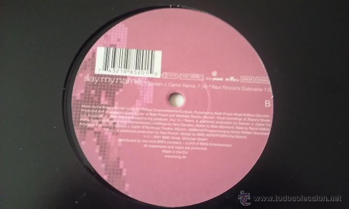 Discos de vinilo: DiscoBros. Feat. RuPaul - Say My Name - 2001 - Foto 1