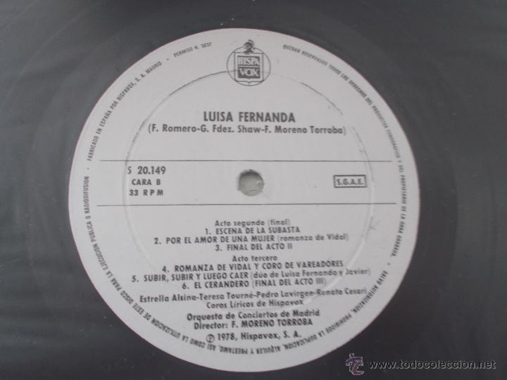 Discos de vinilo: LUISA FERNANDA.F. MORENO TORROBA - Foto 2