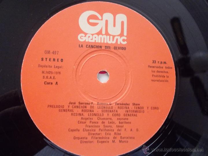 Discos de vinilo: LA CANCION DEL OLVIDO - Foto 2