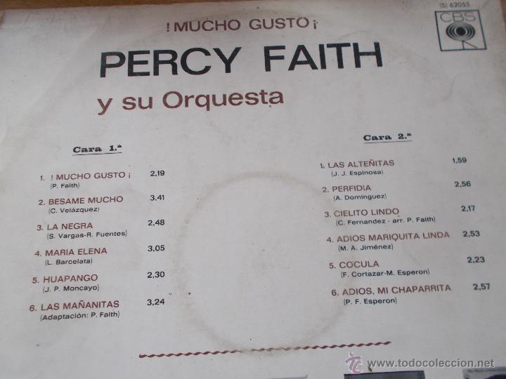 Discos de vinilo: PERCY FAITH MUCHO GUSTO - Foto 3