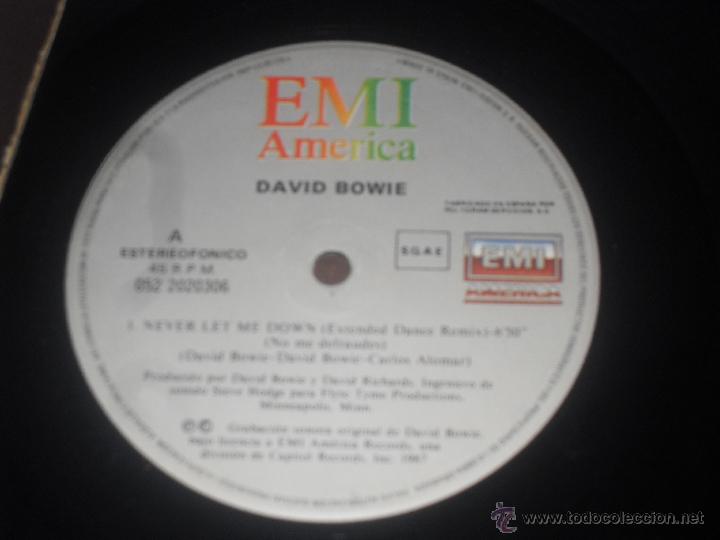 Discos de vinilo: DAVID BOWIE MAXI SINGLE Never Let Me Down Made in Spain 1987 - Foto 4