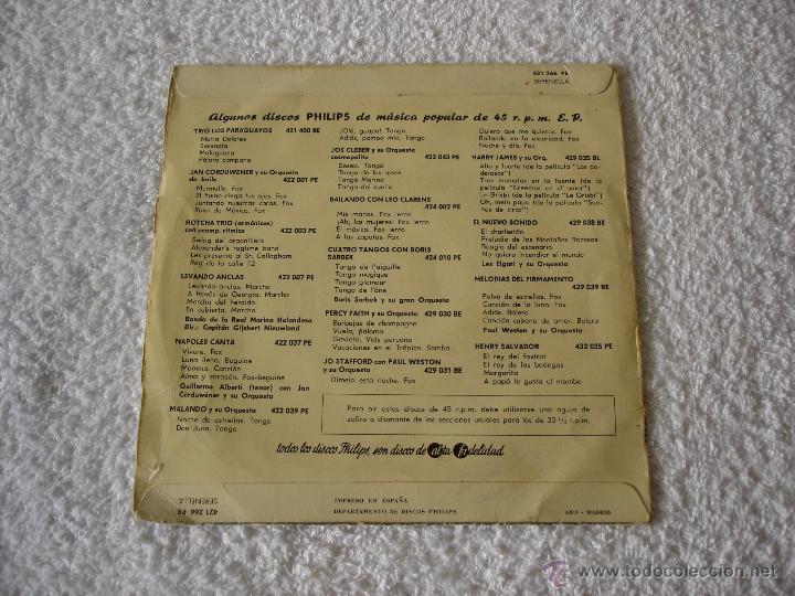 Discos de vinilo: SERENELLA: QUE SERA, SERA + 3, - EP. PHILIPS 1958 - Foto 2