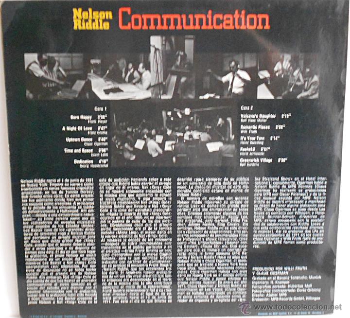 Discos de vinilo: NELSON RIDDLE - COMMUNICATION (ESPA&Ntilde;A-1976) - Foto 2