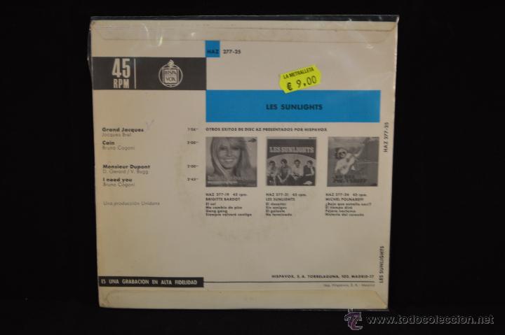 Discos de vinilo: LES SUNLIGHTS - GRAND JACQUES +3 - EP - Foto 2