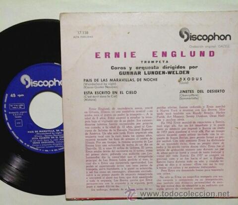 Discos de vinilo: ERNIE ENGLUND -EP- EXODUS + 3 OR SPAIN 60S - Foto 2