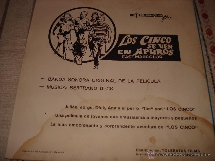 Discos de vinilo: LOS CINCO SE VEN EN APUROS - Foto 3