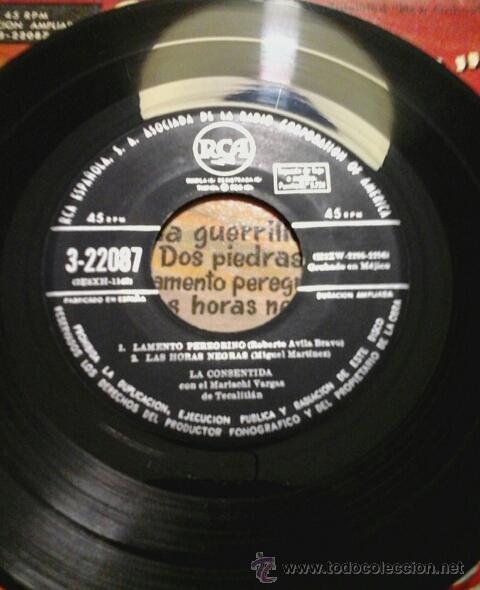 Discos de vinilo: MARIACHI VARGAS -EP- LA CONSENTIDA + 3 OR SPAIN 50S - Foto 3