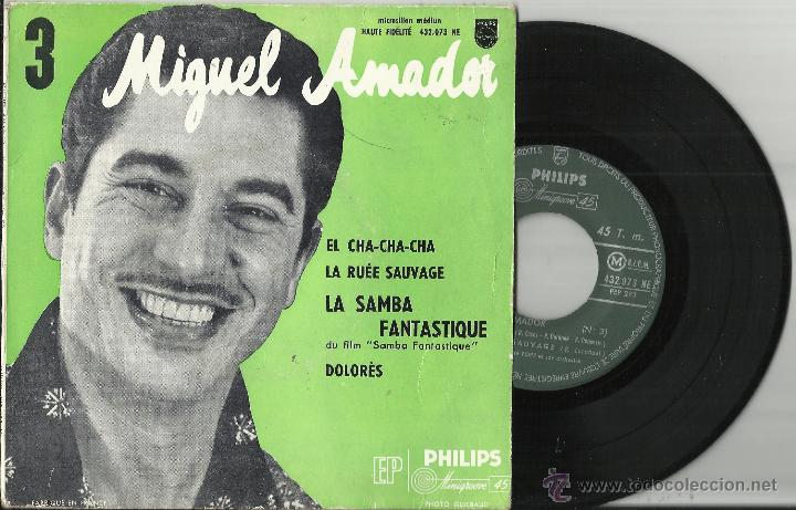 Disques de vinyle: miguel amador ep b.s.o.samba fantastique .francia