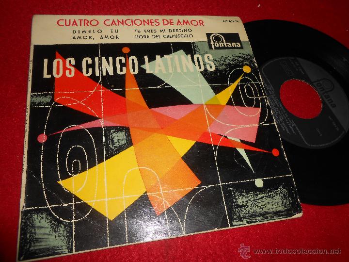 Discos de vinilo: LOS CINCO 5 LATINOS Dimelo tu/Amor amor/Tu eres mi destino +1 7'' EP 1959 Fontana