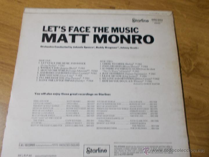 Discos de vinilo: LRT&acute;S FACE THE MUSIC MATT MONRO - Foto 3