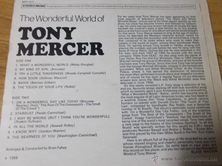 Discos de vinilo: TONY  MERCER - Foto 3