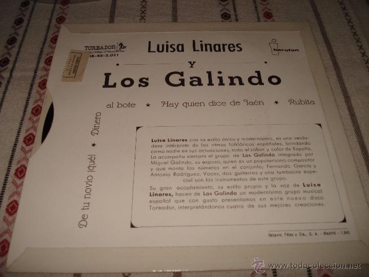 Discos de vinilo: LUISA LINARES Y LOS GALINDOS - Foto 3