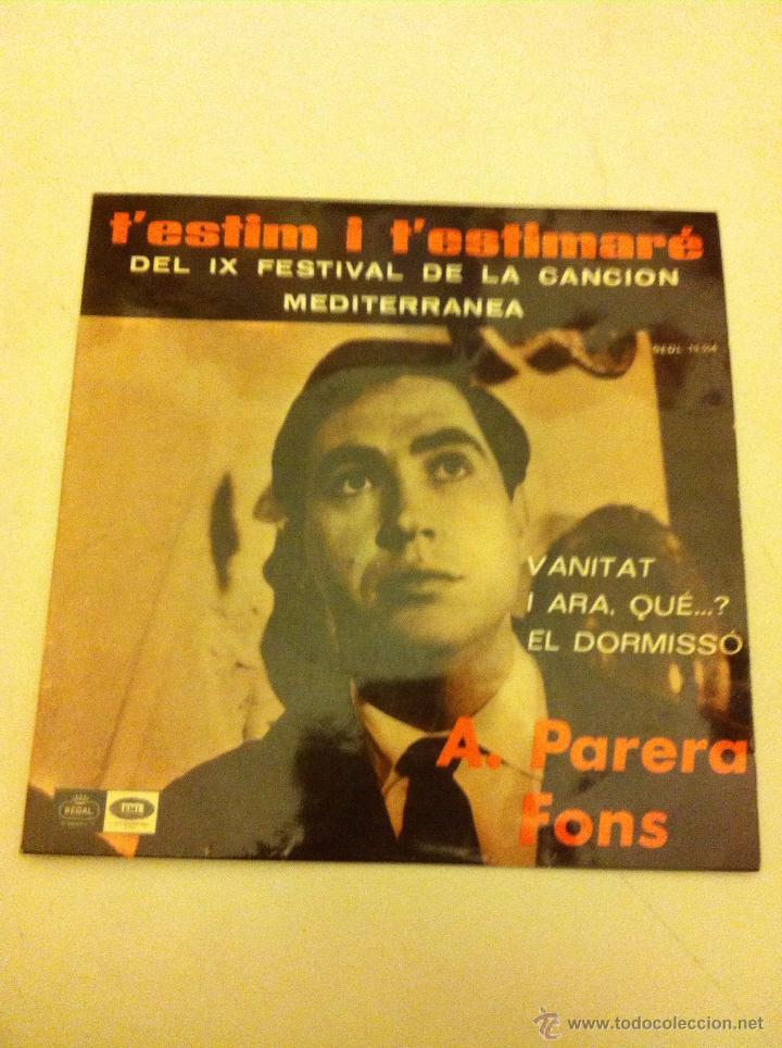 Discos de vinilo: A. pareja pons - t&acute;estima i t&eacute;stimar&eacute; .(1967) - Foto 1