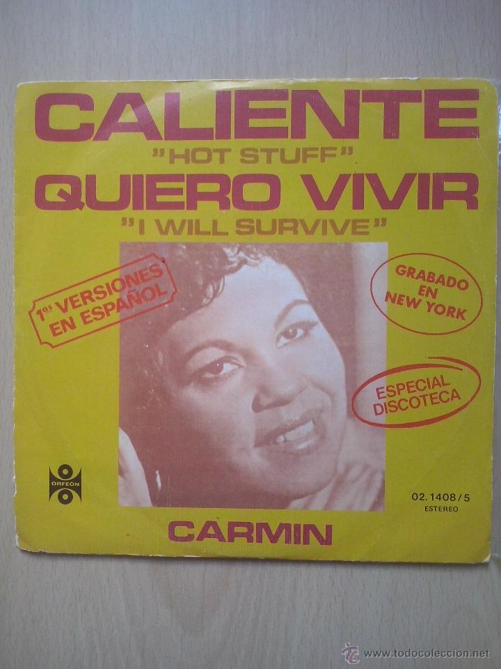 Vinyl records: carmin- caliente/ quiero vivir- single orfeon 1979