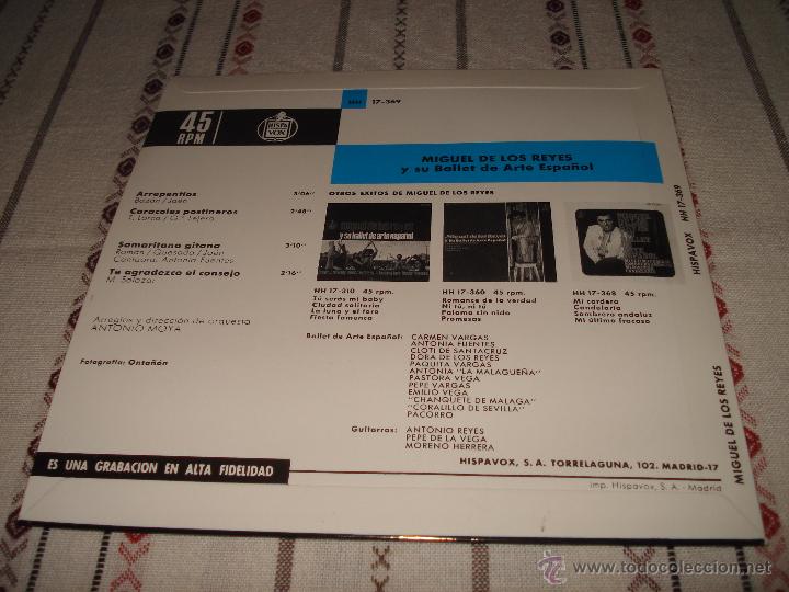 Discos de vinilo: MIGUEL DE LOS REYES Arrepentios - Foto 2