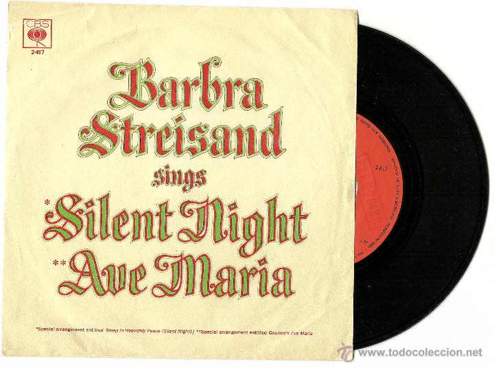 Discos de vinilo: BARBRA STREISAND. Silent night             (vinilo single1966) - Foto 1