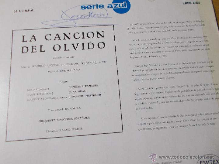 Discos de vinilo: LA CANCION DEL OLVIDO. JOS&Eacute; SERRANO - Foto 3