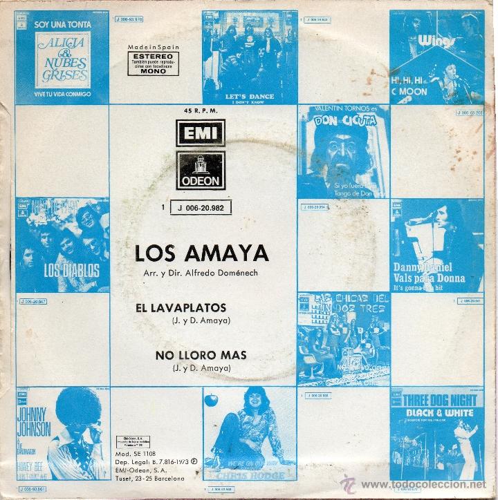 Discos de vinilo: LOS AMAYA - EL LAVAPLATOS - SINGLE - Foto 2