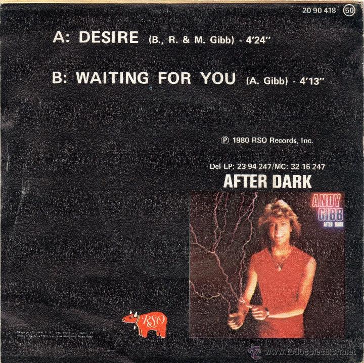 Discos de vinilo: ANDY GIBB - DESIRE - SINGLE - Foto 2