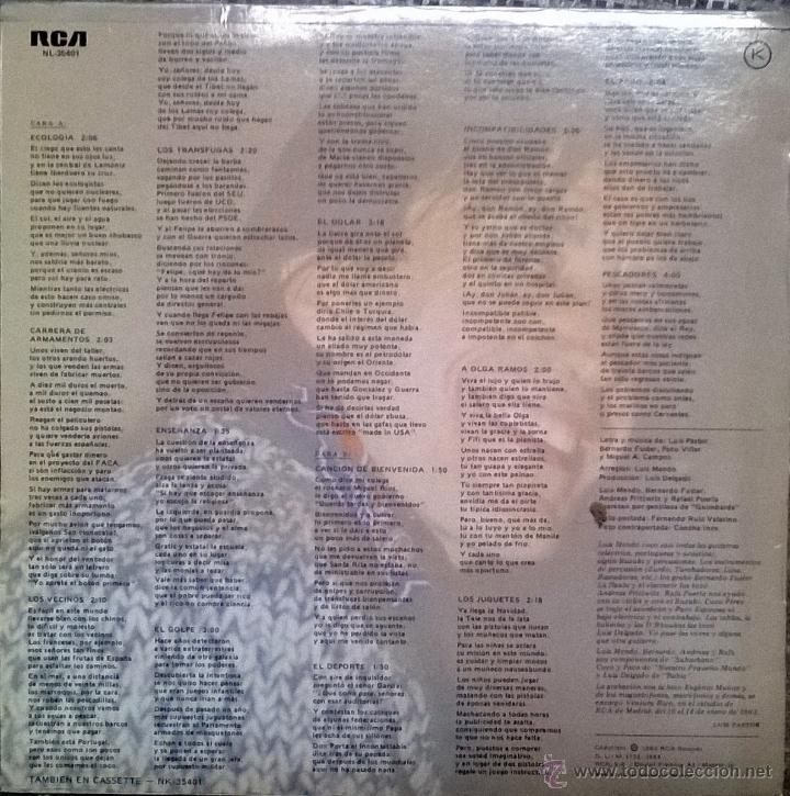 Discos de vinilo: Luis Pastor. Coplas del ciego. RCA, Esp. 1983 LP - Foto 2