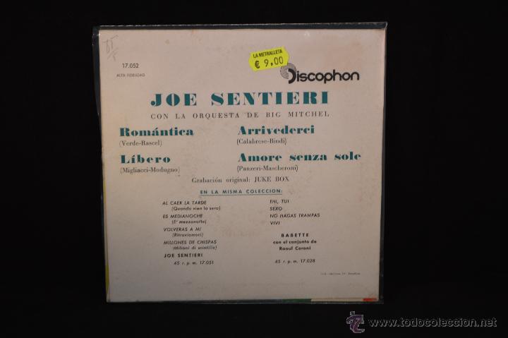 Discos de vinilo: JOE SENTIERI - ROMANTICA +3 - EP - Foto 2