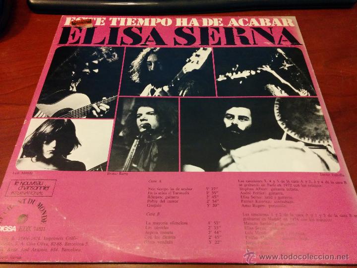 Discos de vinilo: Elisa Serna - Este tiempo ha de acabar        - LP Gatefold 1974 - - Foto 2