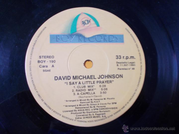 Discos de vinilo: DAVID MICHAEL JOHNSON. D.M. JOHNSON. I SAY A LITTLE PRAYER. - Foto 2