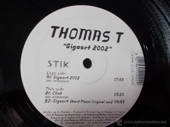 Discos de vinilo: THOMAS T.  GIGASET 2002 MAXI 12 - Foto 2
