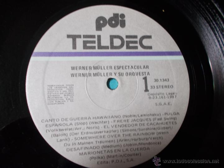 Discos de vinilo: ESPECTACULAR.WERNER  MULLER - Foto 2