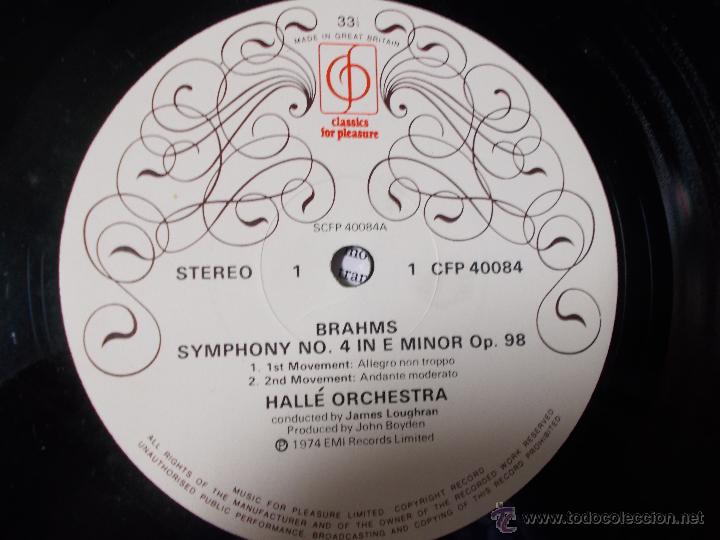 Discos de vinilo: BRAHMS SYMPHONY N&ordm; 4 IN E MINOR..EDICION INGLESA - Foto 2