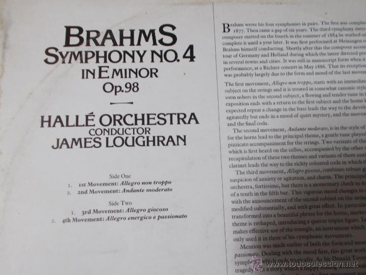 Discos de vinilo: BRAHMS SYMPHONY N&ordm; 4 IN E MINOR..EDICION INGLESA - Foto 3