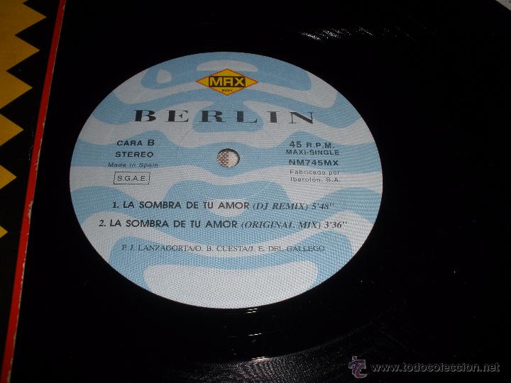 Discos de vinilo: BERLIN LA SOMBRA DE TU AMOR - Foto 2