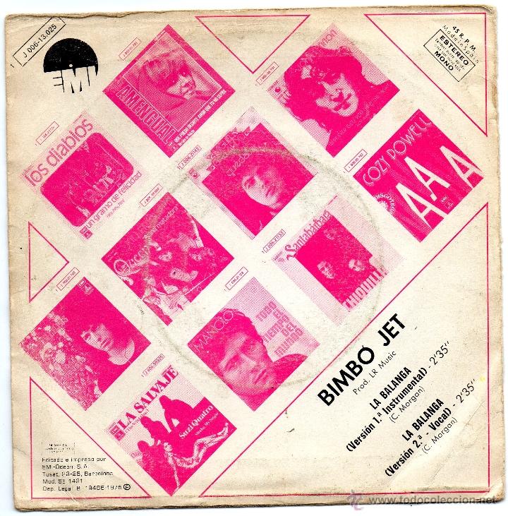 Discos de vinilo: BIMBO JET - LA BALANGA - SINGLE - Foto 2
