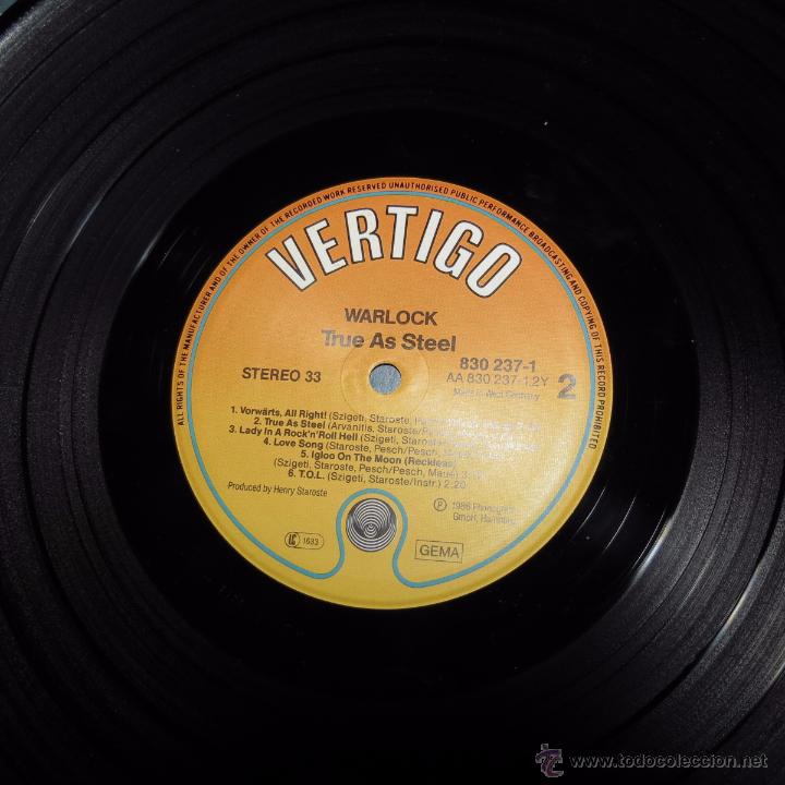 Discos de vinilo: warlock - true as steel - Foto 3