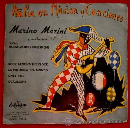 MARINO MARINI Y SU CUARTETO (EP. DURIUM COLUMBIA AÑOS 50) (DIFICIL) ONLY YOU -LA PIU BELLA DEL MONDO (Música - Discos de Vinilo - EPs - Canción Francesa e Italiana)
