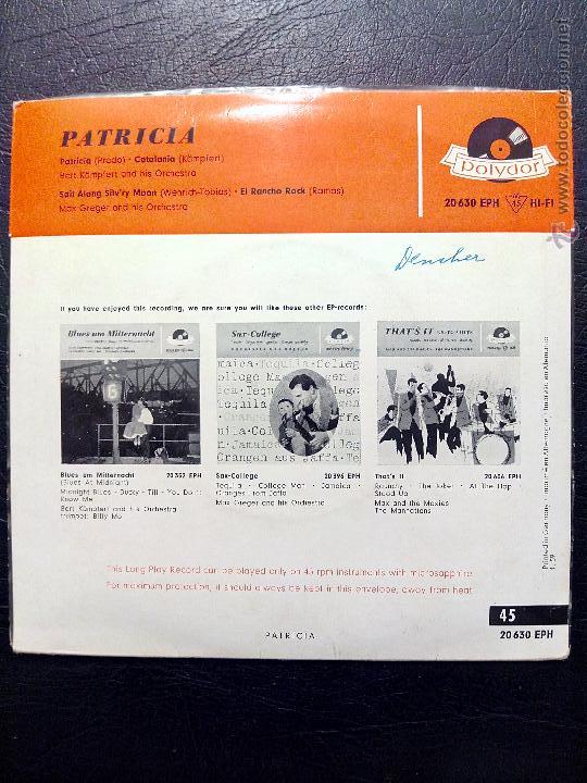 Discos de vinilo: EP PATRICIA - BERT K&Auml;MPFERT - MAX GREGER - POLYDOR. - Foto 2