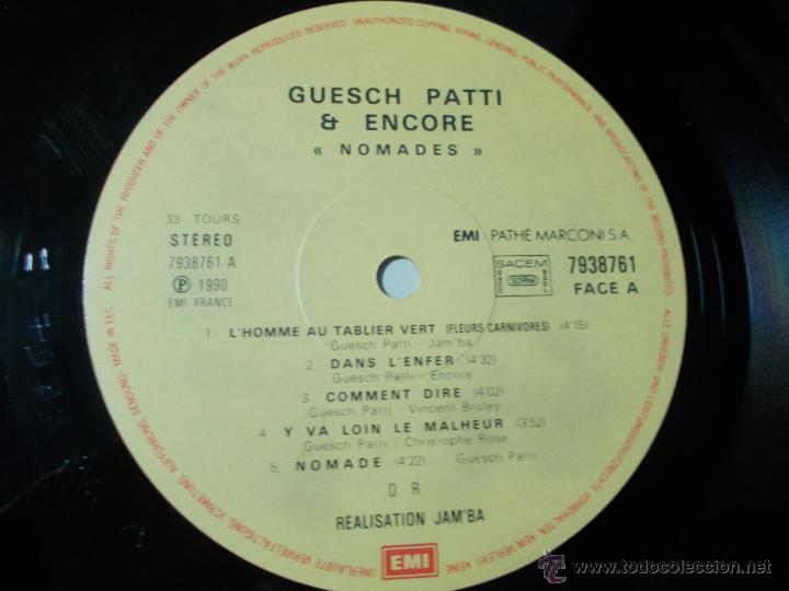Discos de vinilo: GUESCH PATTI. ENCORE. NOMADES - Foto 2