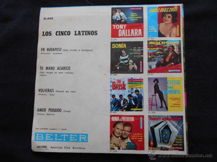 Discos de vinilo: LOS CINCO LATINOS // AMOR PERDIDO + 3 - Foto 2
