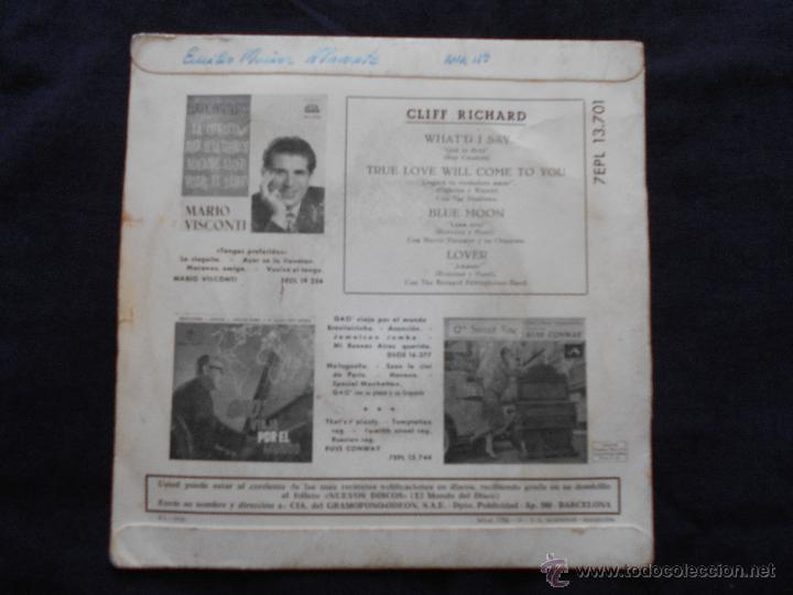 Discos de vinilo: CLIFF RICHARD // WHAT&acute;D I SAY + 3 - Foto 2