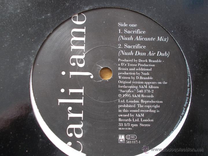 Discos de vinilo: CARLI JAMES SACRIFICE MAXI 12 - Foto 3